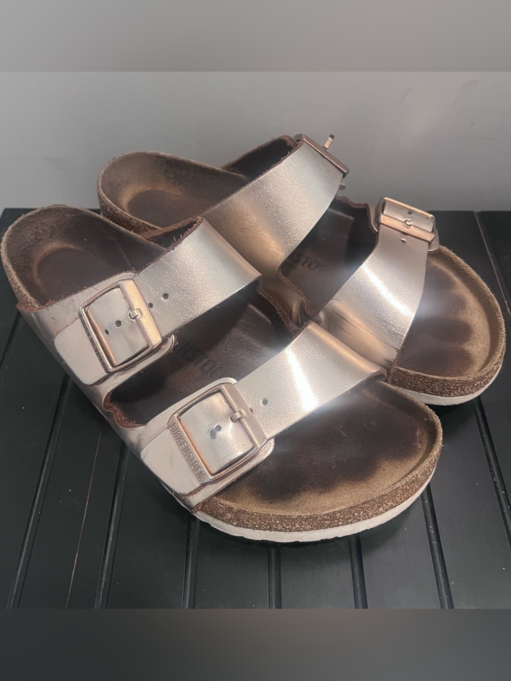 Birkenstock Rose Gold Sandals Metallic Size 41 Shoes Slip On